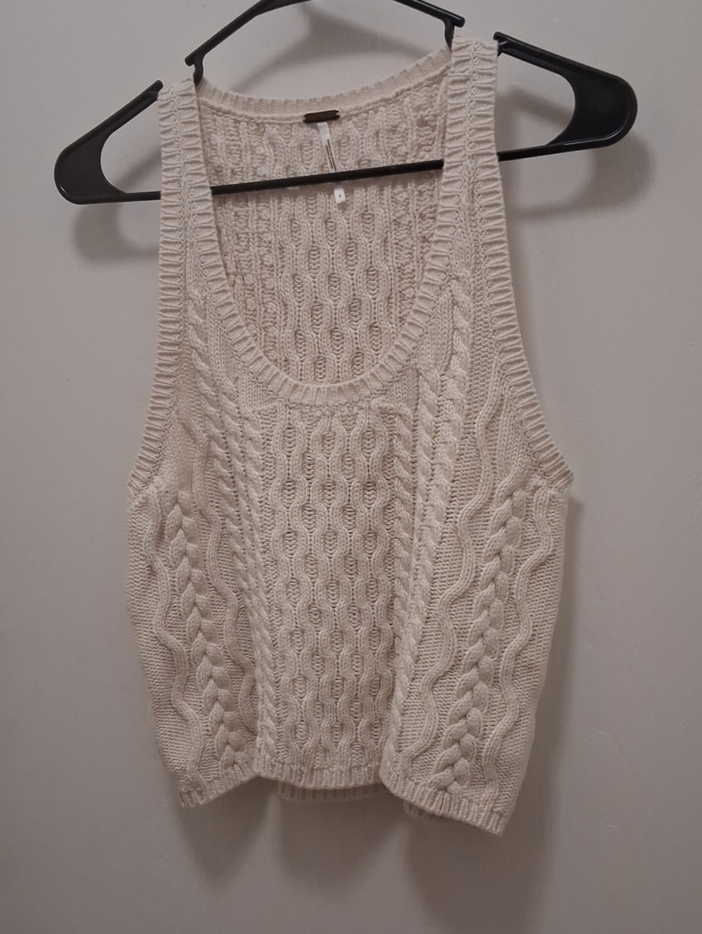 Free People Ivory Cable Knit Tank Size S